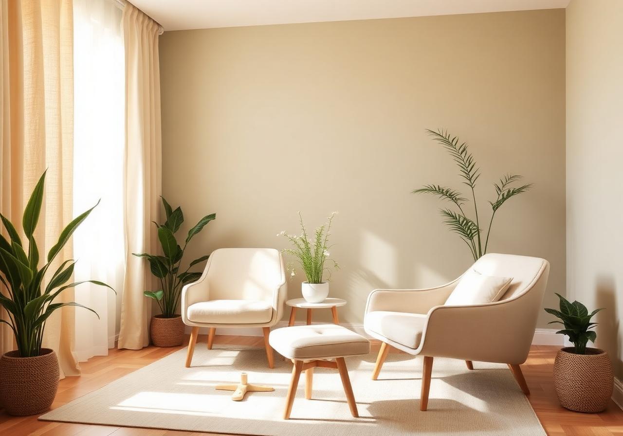 A calm, light-filled therapy space